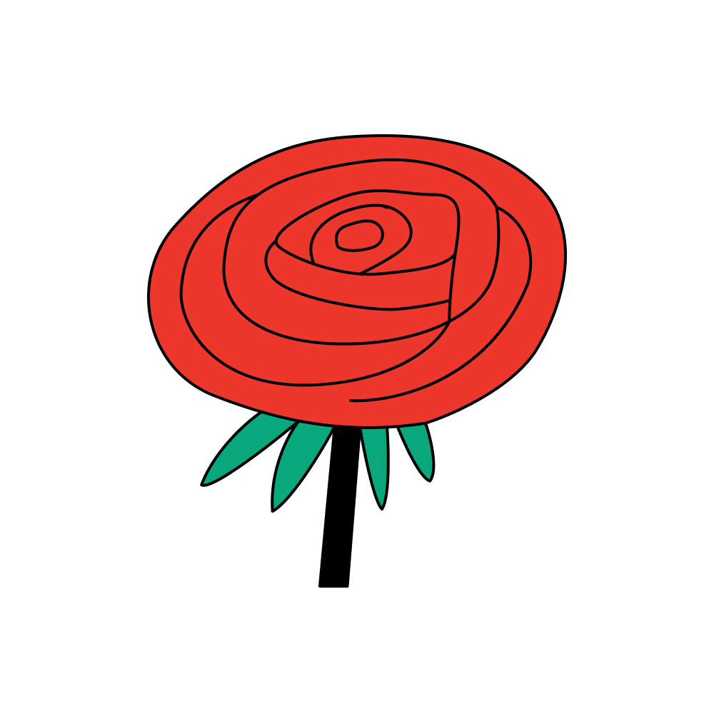 Digital Drawing Rose_filled